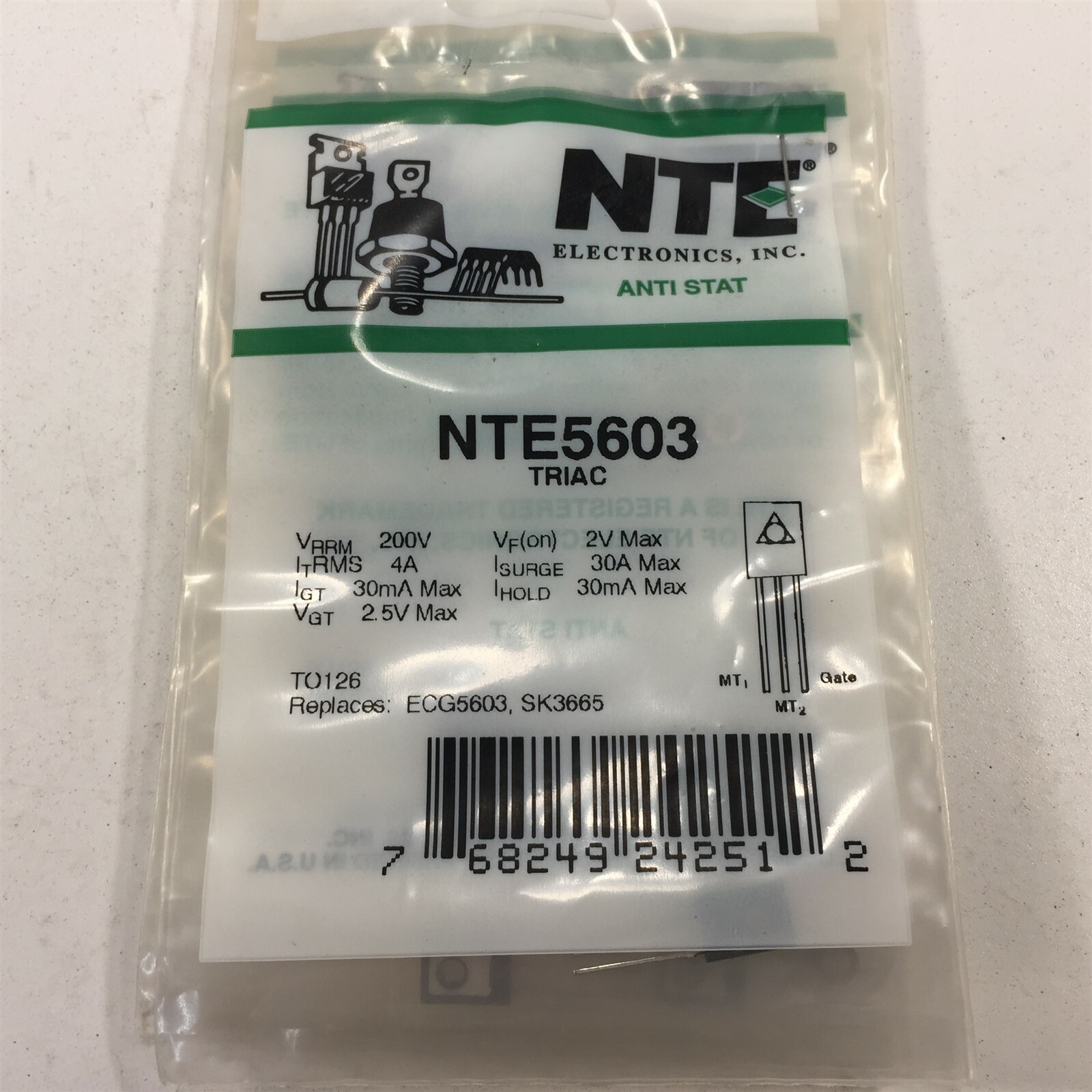 (7) NTE5603 ECG5603 TRIAC, 4 Amp - Lot of 7