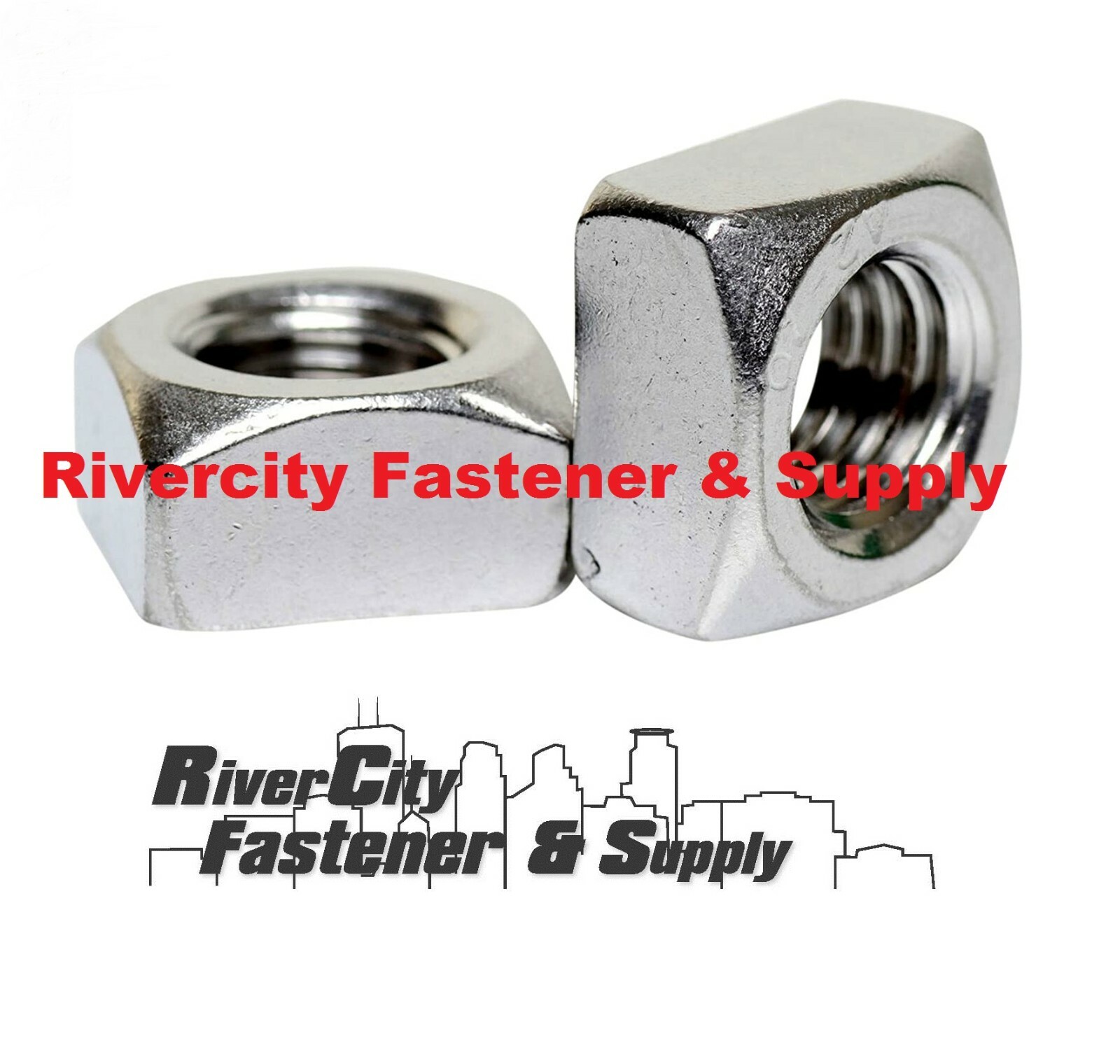 (2) 1/2-13 Stainless Steel Square Nuts 1/2x13 Nut 1/2 Coarse Thread
