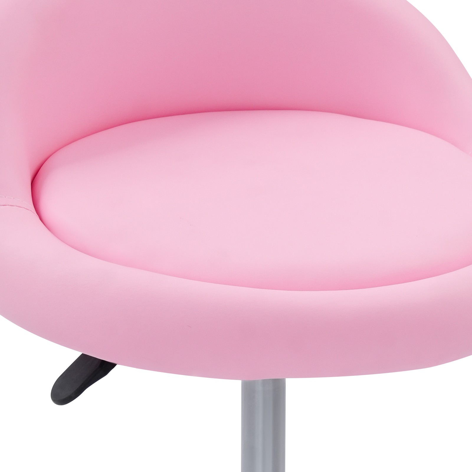 Salon Stool Pink Adjustable Height 14.57-19.69 Inch PU Leather Beauty Spa Chair