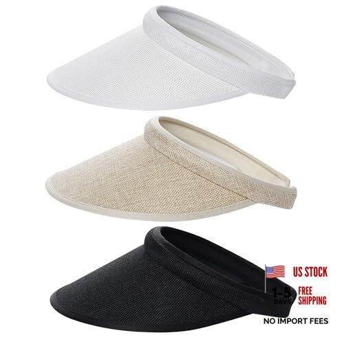 Dxhycc 3 Pack Sun Visor Hats for Women Men Clip On Wide Brim Visors Outdoor