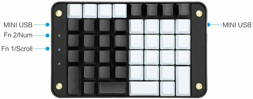Programmable Mechanical Keyboard 44 Keys Gaming Macro Keypad Red Swiches