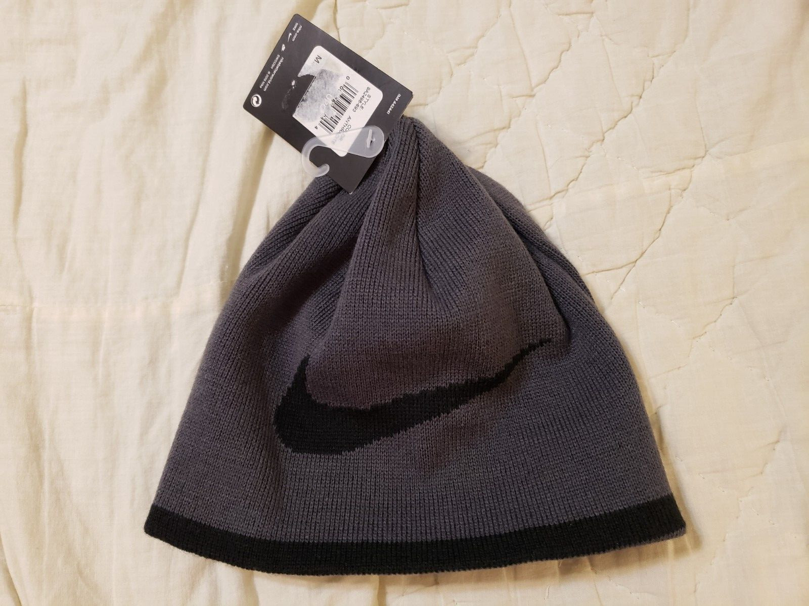 Nike Boys Hat Cold Weather Beanie Anthracite Swoosh Youth NWT!!