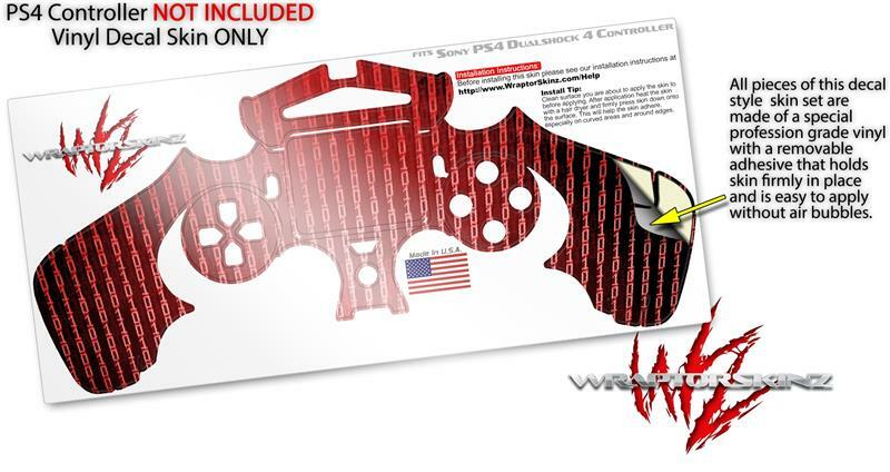 Skin for Sony PS4 Controller Binary Rain Red