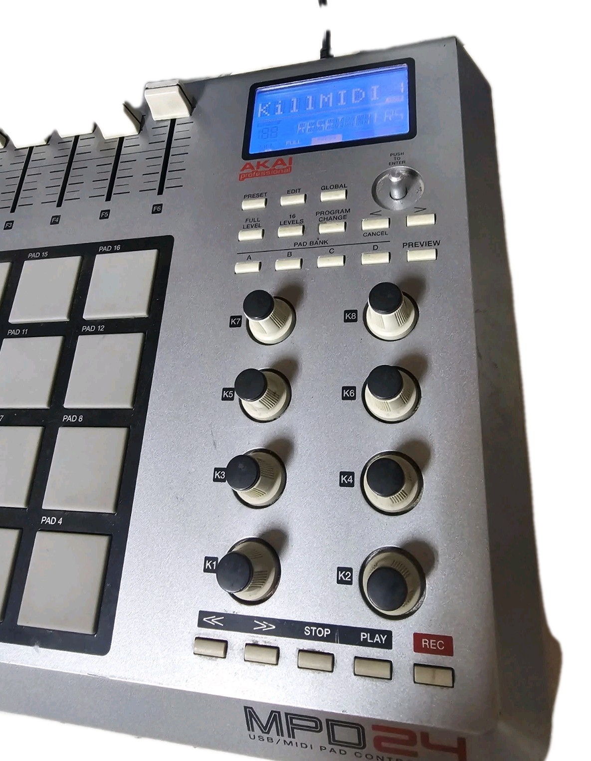 Akai Pro MPD24 USB MIDI Controller with Display - 16 Velocity Sensitive Pads.