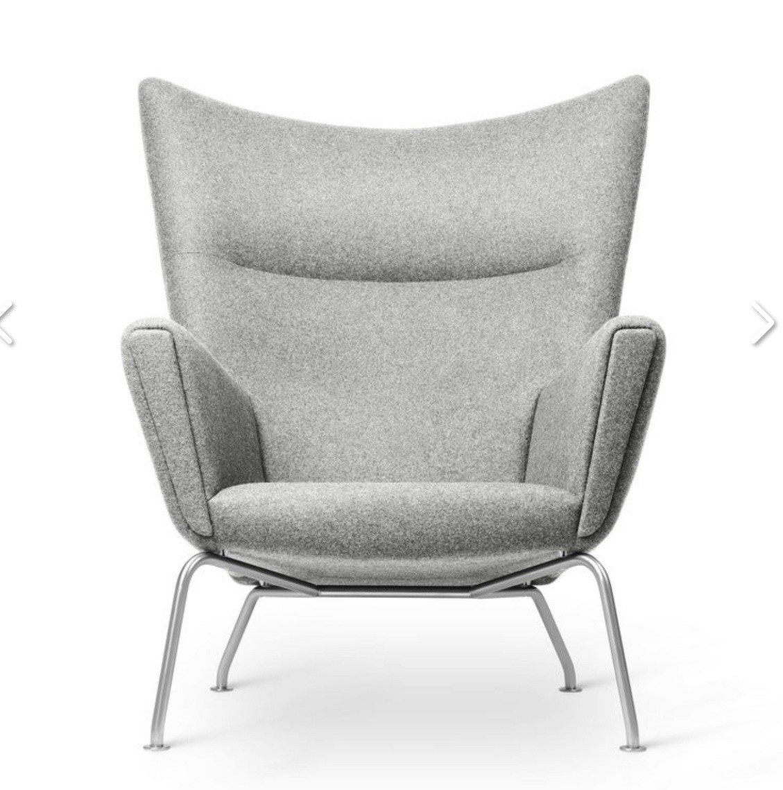 Authentic Hans J. Wegner CH445 Wing Chair – Grey Wool, Carl Hansen & Søn