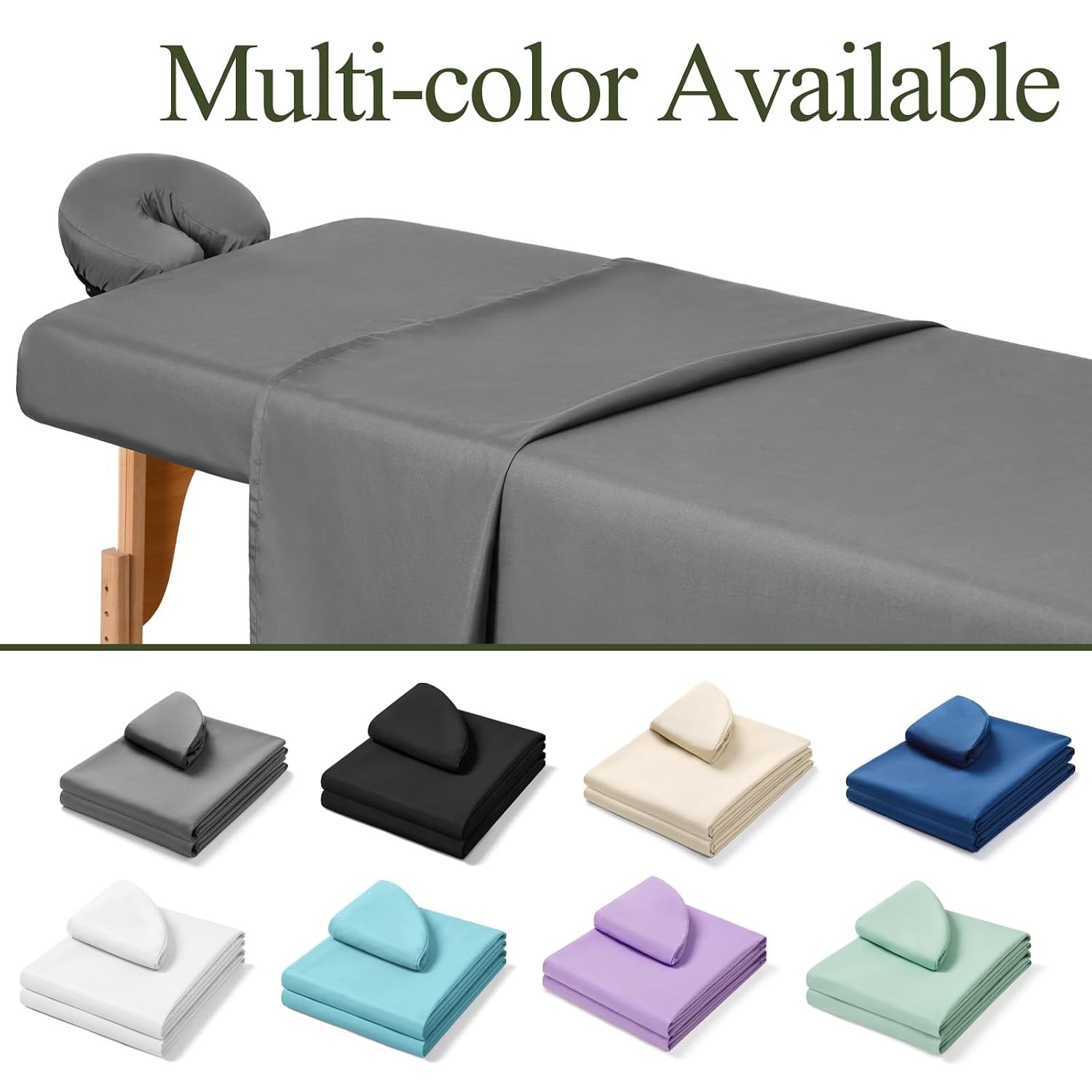 3-Piece Professional Massage Table Sheet Set - Soft Microfiber & Stain Resistant