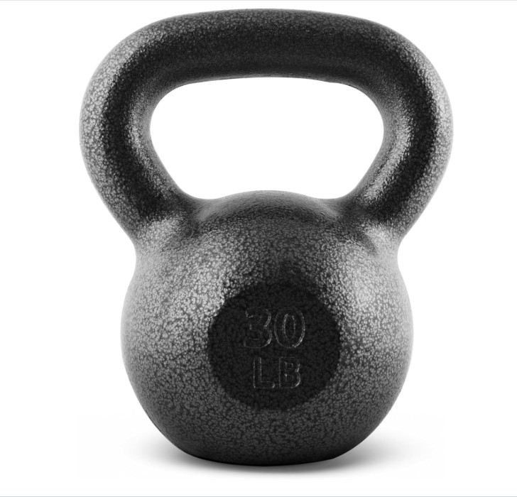 30 lb Cast Iron Kettlebell with Durable Coated Finish