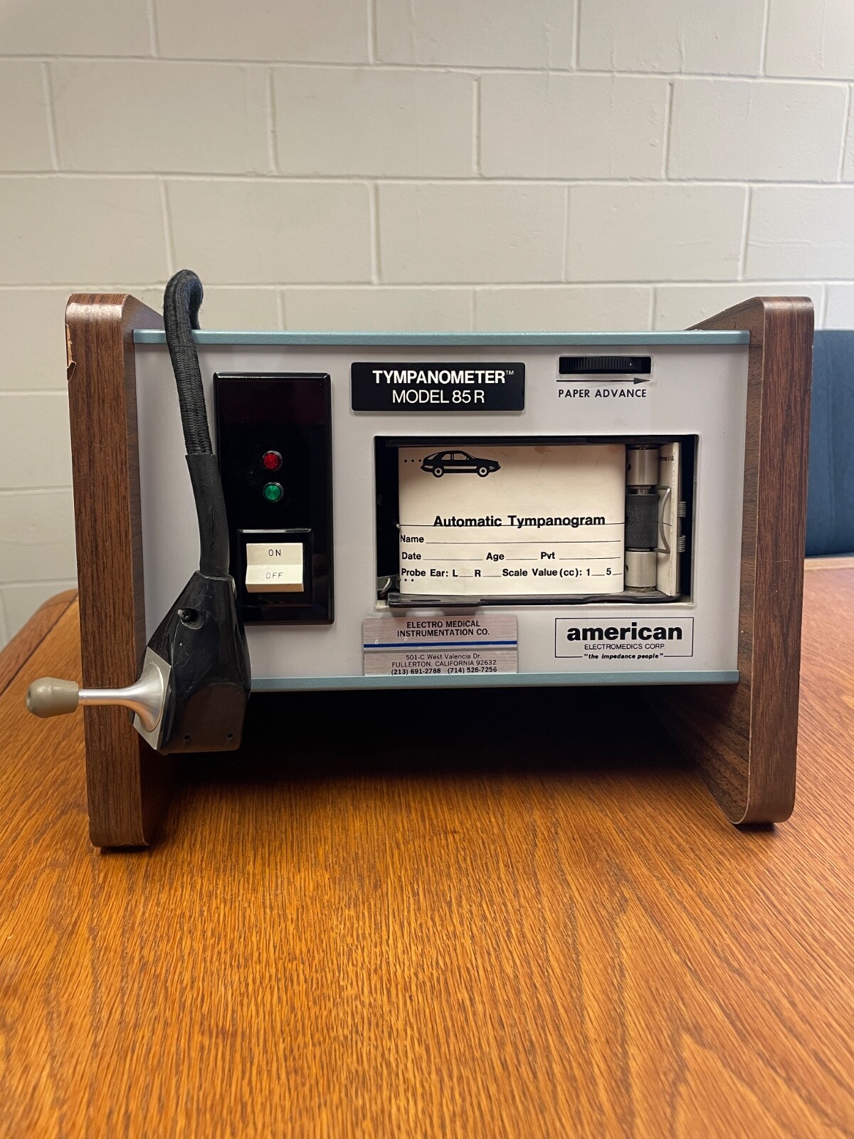 American Electromedics 85R Tympanometer
