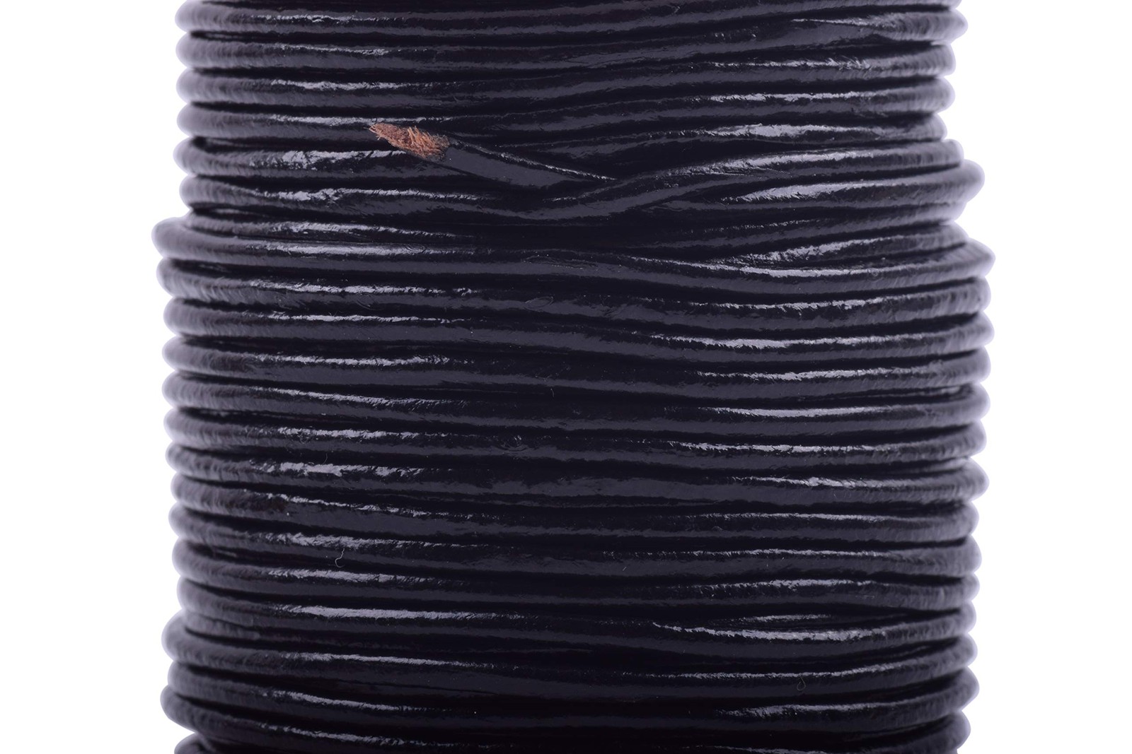 1 Skein 25 Yards 2.0mm Black Color Soft Round Real Jewelry Leather Cord