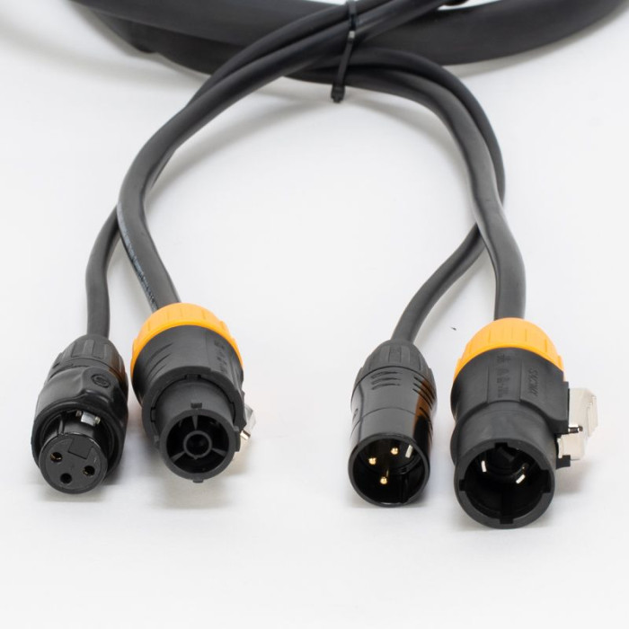American DJ AC3PTRUE3 | 3ft IP65 DMX & Power Combo Cable with Locking Connectors