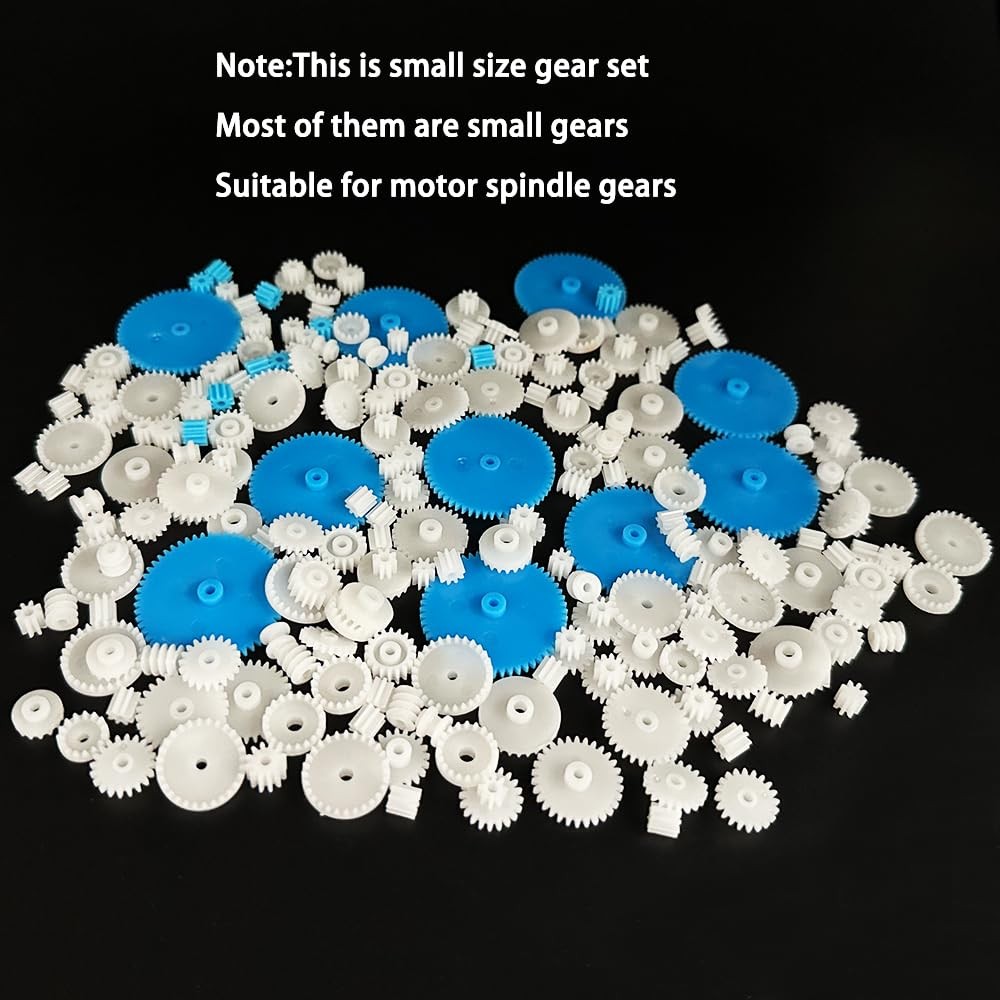 200PCS Module 0.5 Plastic Gear Single Spindle Small White,Blue
