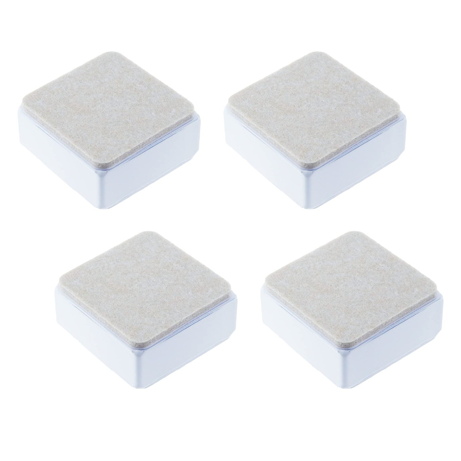 1.18 Inch Self Adhesive Bed Furniture Risers Square Steel Lift White 60x30mm