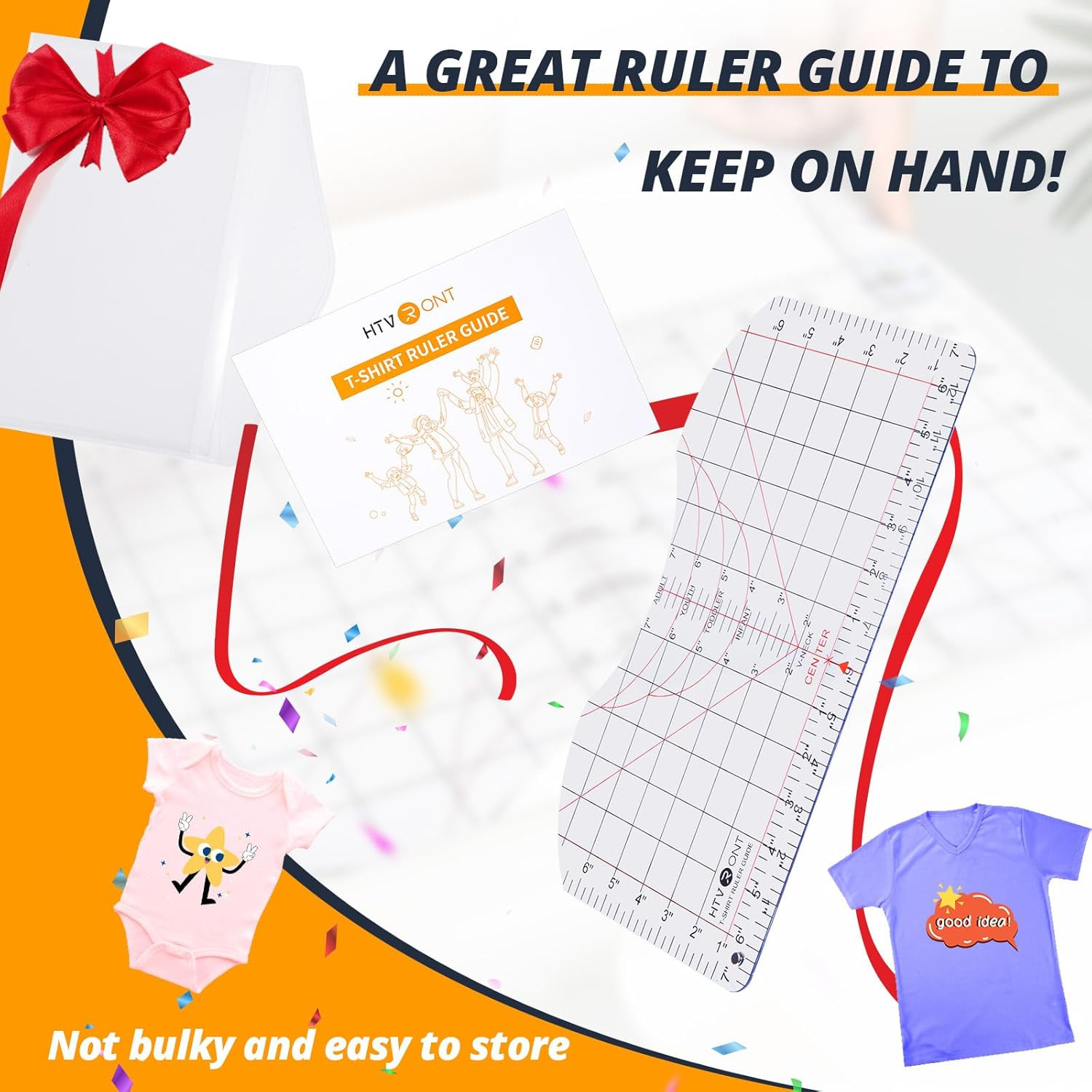 HTVRONT Tshirt Ruler Guide for Vinyl Alignment - Transparent PVC Tshirt Measurem