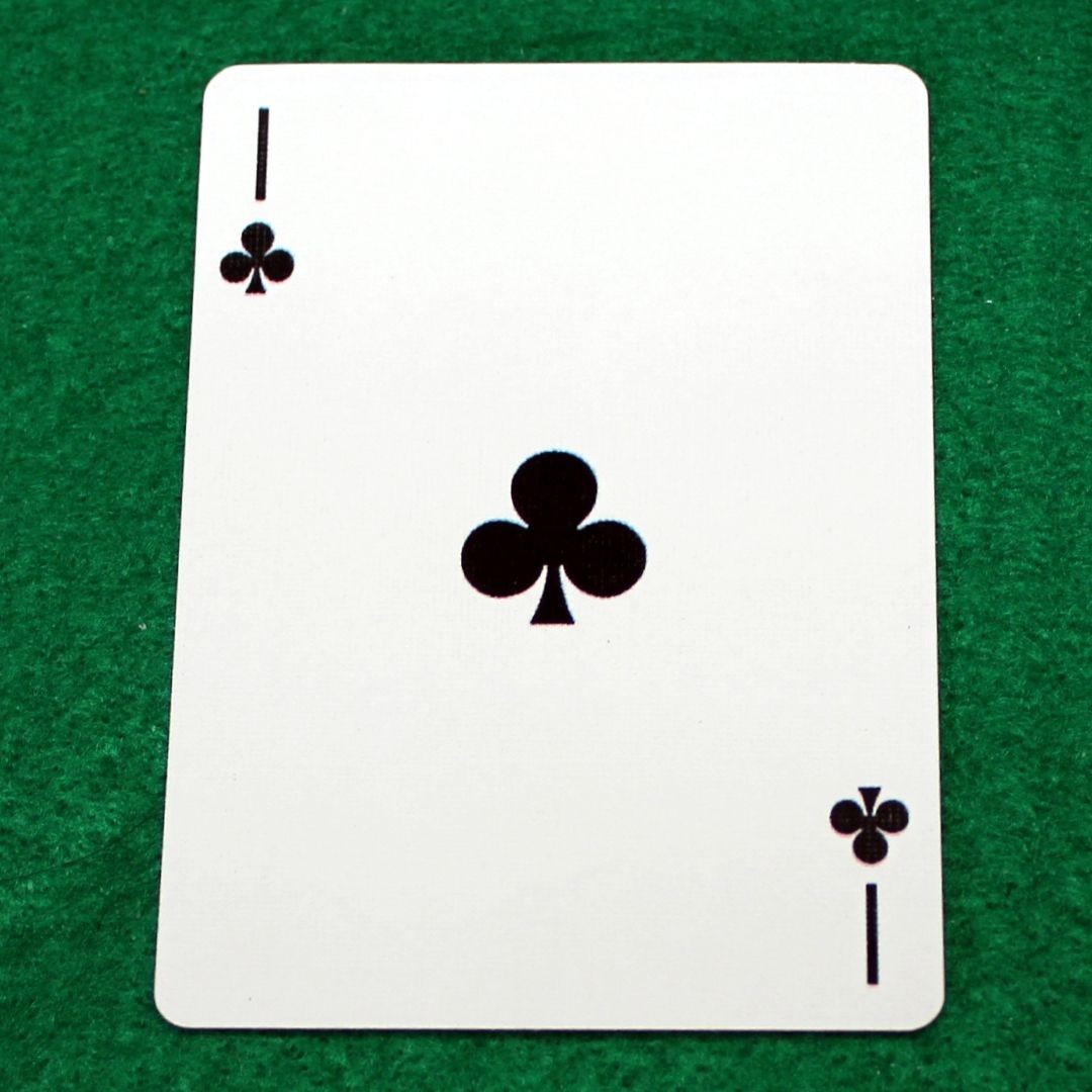 1 of Clubs, Bicycle Printed Gaff Card, Blue