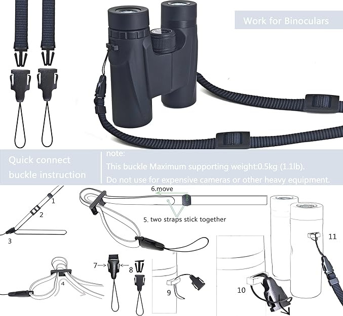 Camera Neck Straps for DSLR Camera or Binoculars Strap Black