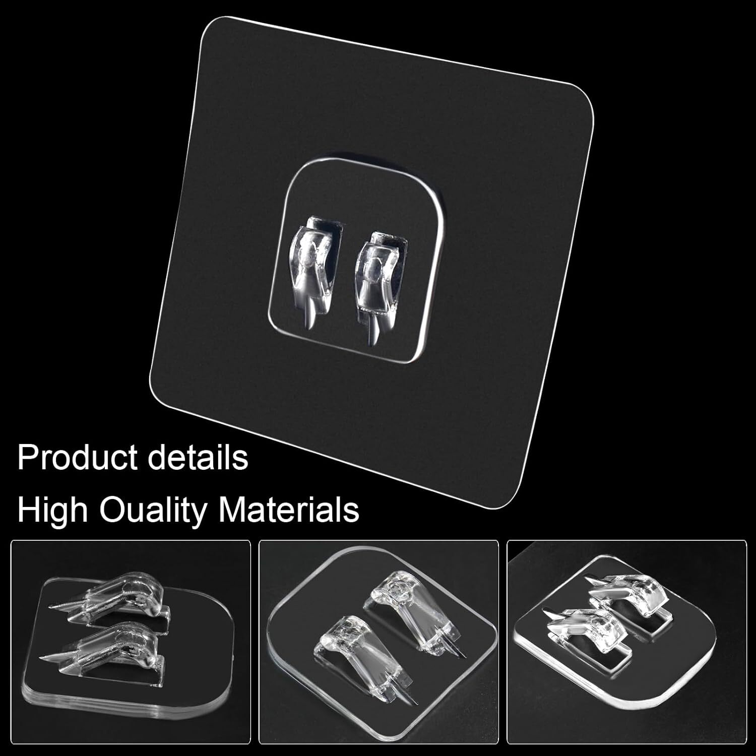 Unlorspy 10 Pcs Clear Shower Caddy Adhesive Sticker 7 x 7 cm ,Single Hook