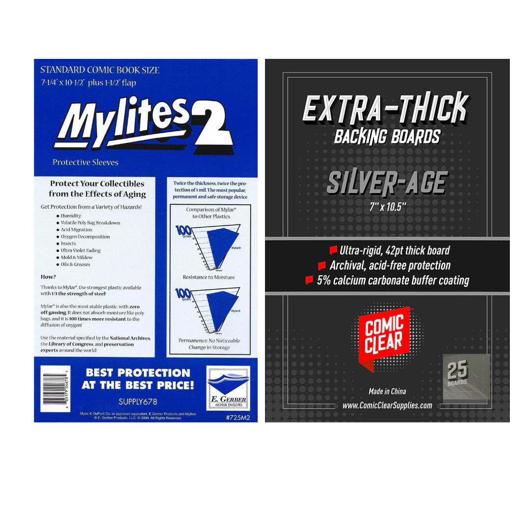 25 Mylites2 Mylar Comic Book Bags and 42PT Extra Thick Boards Archival Standard