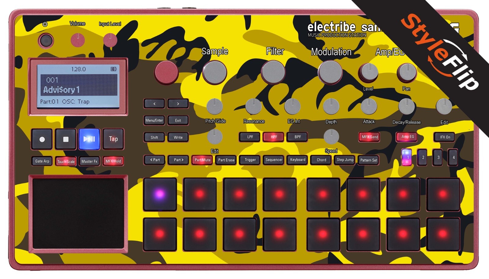 Korg Electribe Sampler | Yellow Camo | Protective Decal | StyleFlip Skins