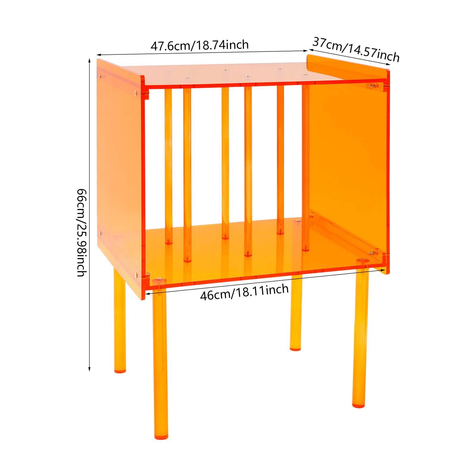 Acrylic Record Player Stand, Record Player Stand W/ Storage, Acrylic Side Table