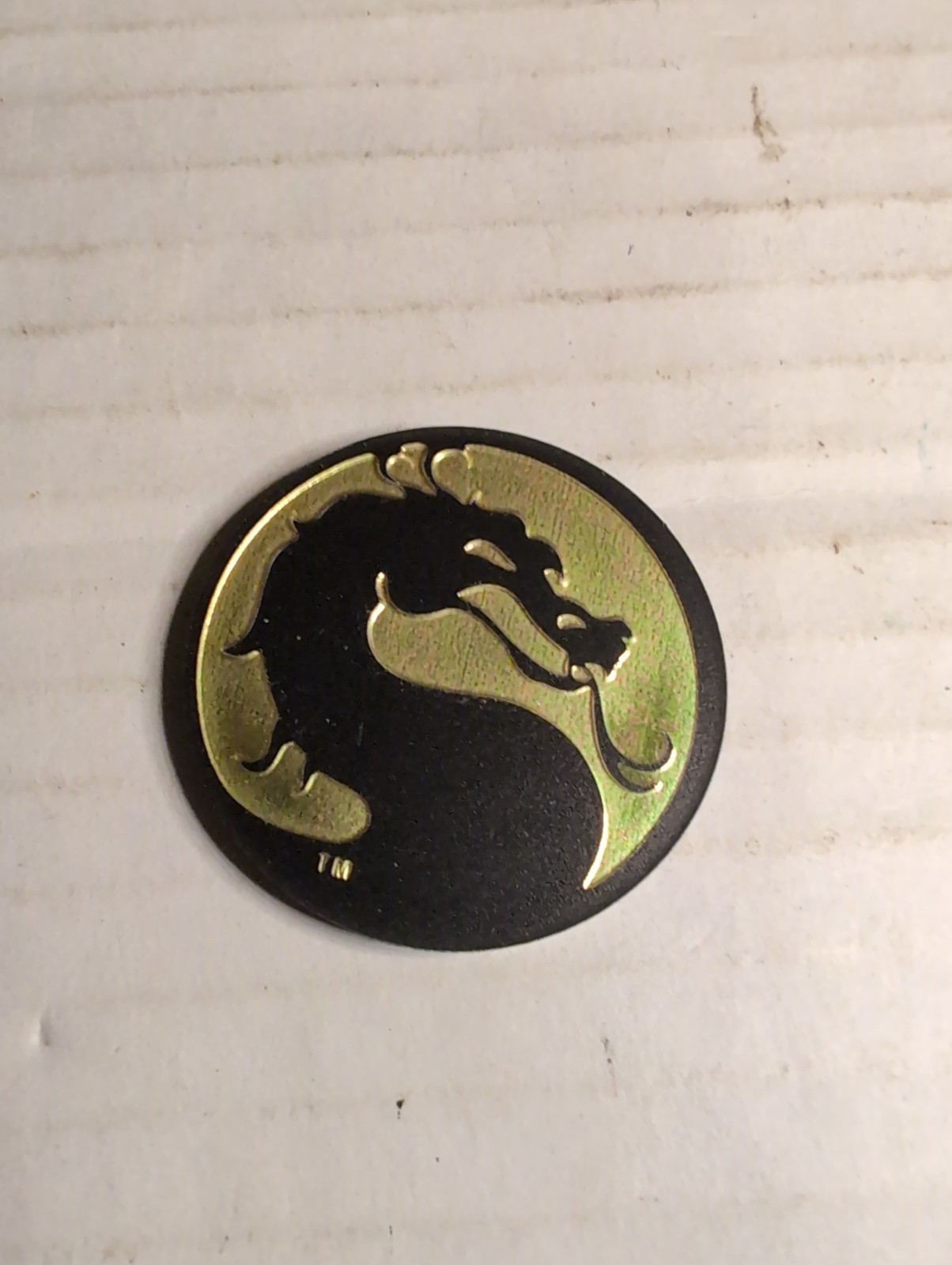 1992 Mortal Kombat Yellow Pog Slammer Plastic Vintage
