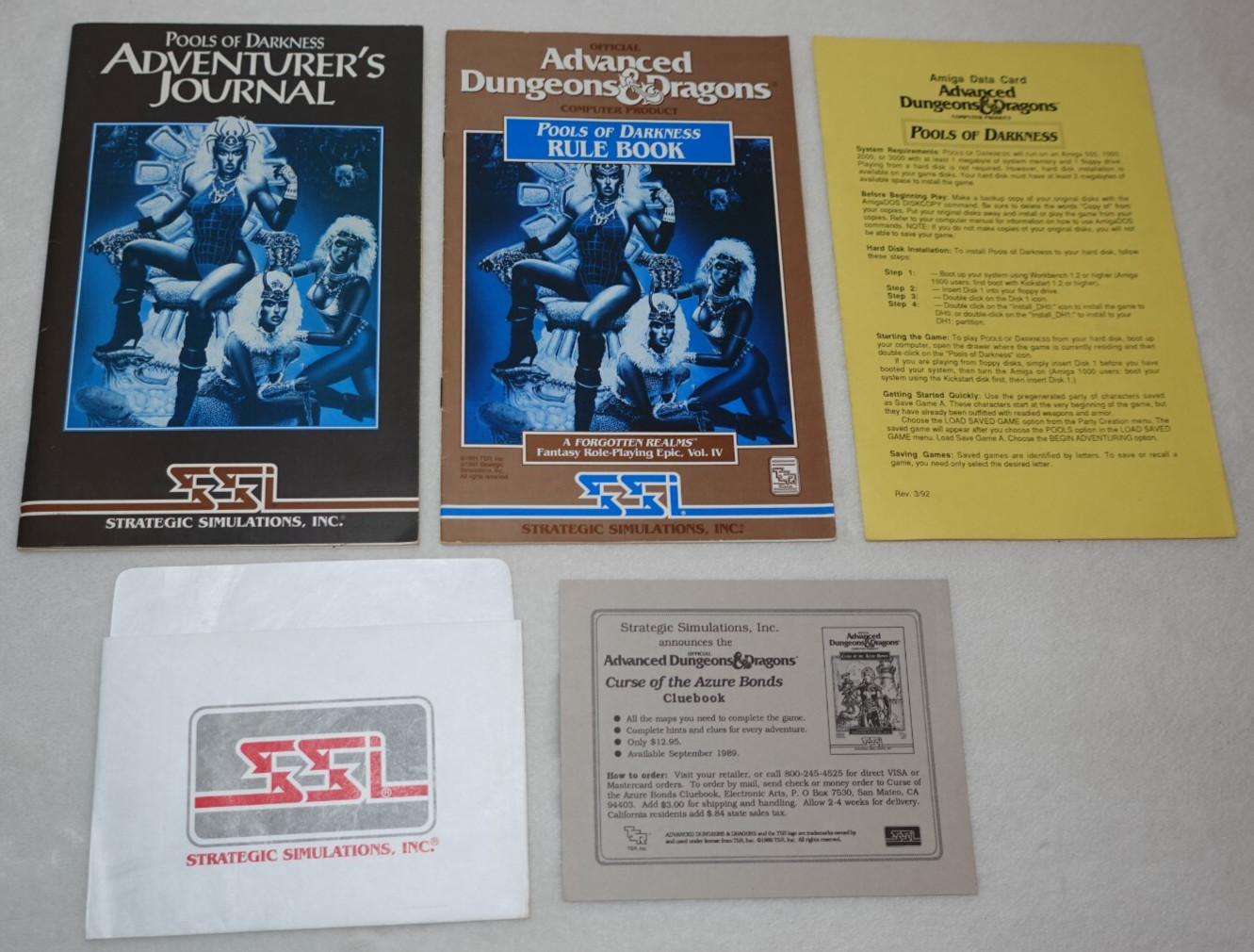 AD&D Pools of Darkness Adventurer's Journal & Rule Book SSI Vintage PC No Disks