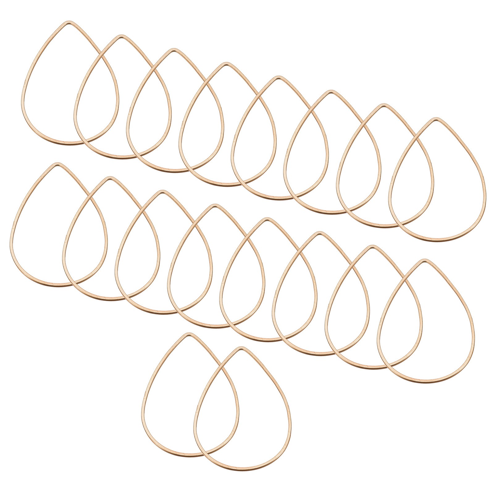 30pcs Earrings Beading Hoop 1.3x0.9" Teardrop Finding Ring Rose Golden