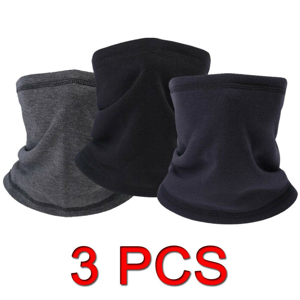 3PCS Men Women Tactical Neck Warmer Gaiter Winter Fleece Face Mask Cover Scarfs