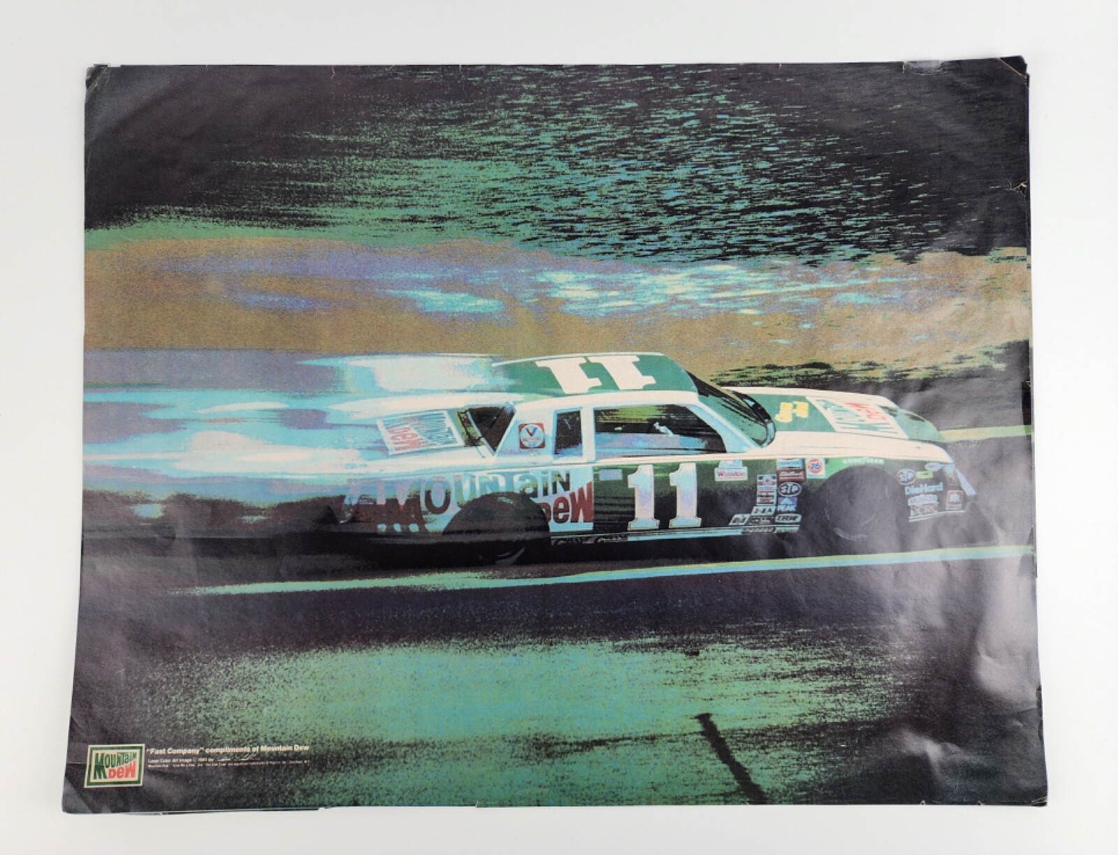 Lot of 3 Mountain Dew Fast Company Darrell Waltrip Nascar Poster 1981 22"x17"