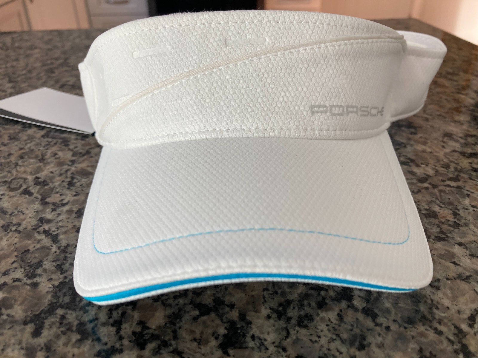 PORSCHE DESIGN NIB WHITE ADJUSTABLE SPORT VISOR W/PORSCHE SCRIPT IMADE IN 2022.