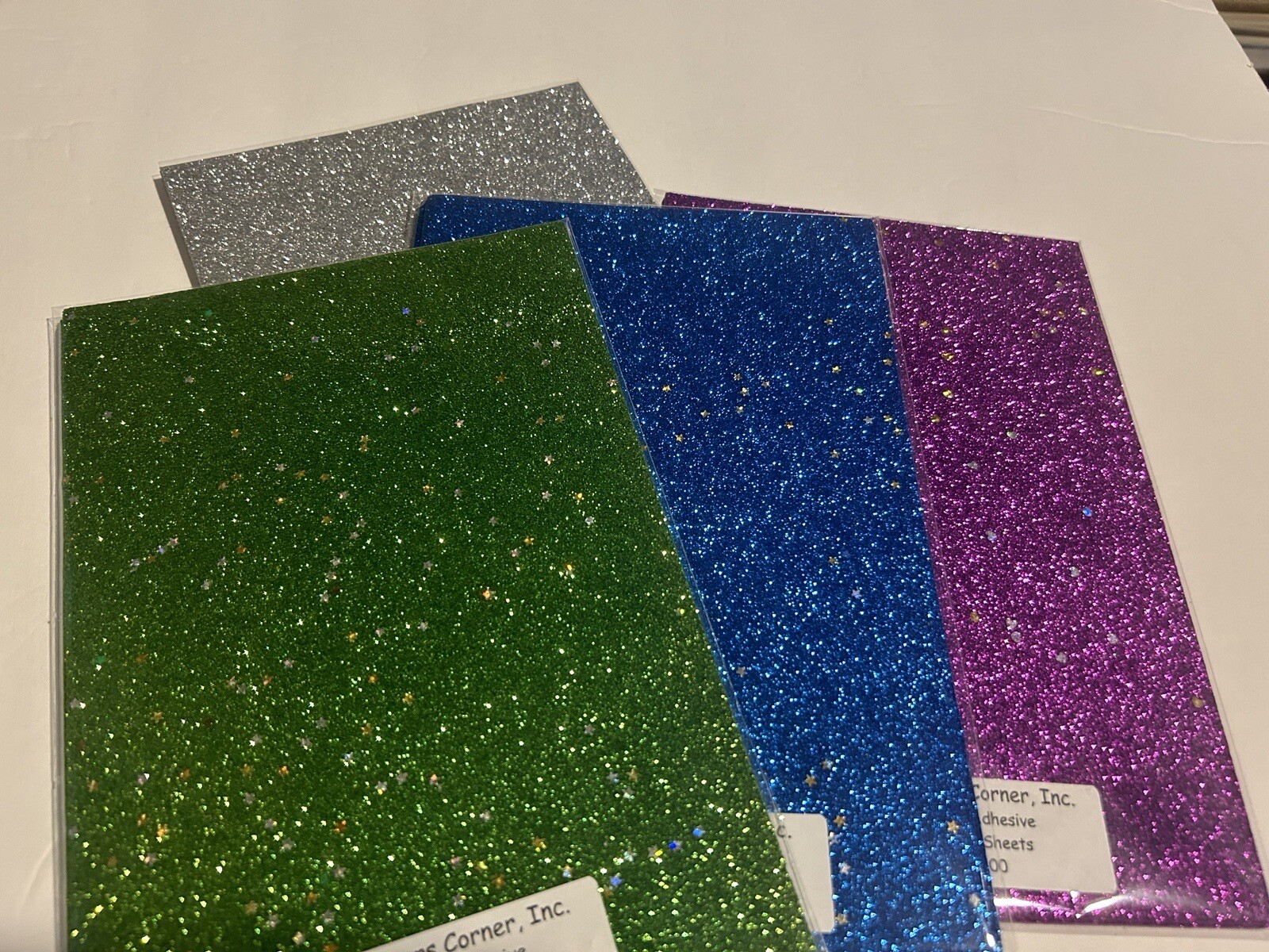 Lot of Glitter Metallic Paper 6 Adhesive + 9 Cardstock Scrapbooking Arts Crafts