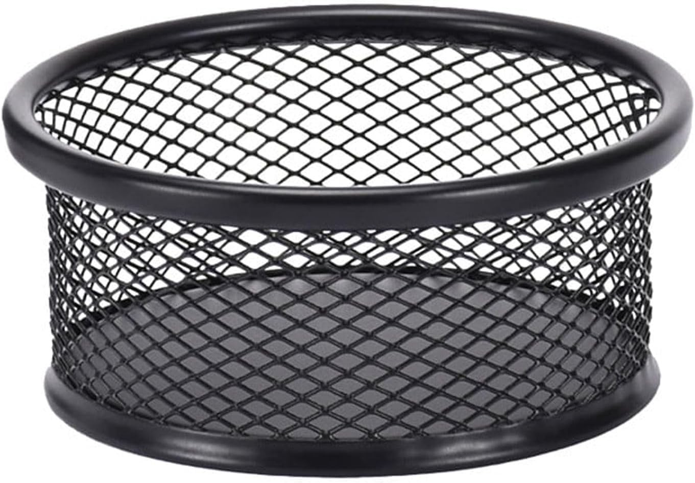 1 Pc Black Minimalist Metal Paper Clip Holder Mesh Paperclip Bowl Binder Clip...