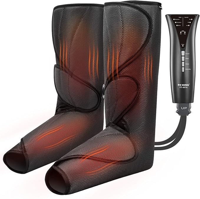 Air Compression Leg and Foot Massager with Heat for Circulation and Pain Relief