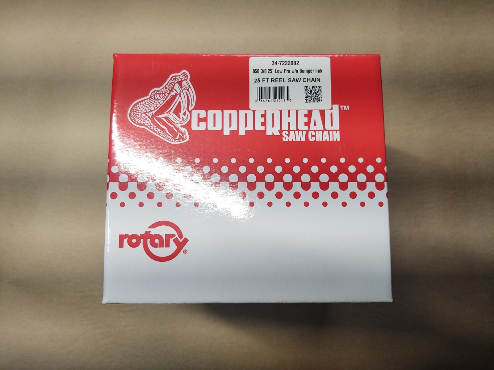 Rotary Copperhead 25ft Roll 3/8LP .050 Chainsaw Chain