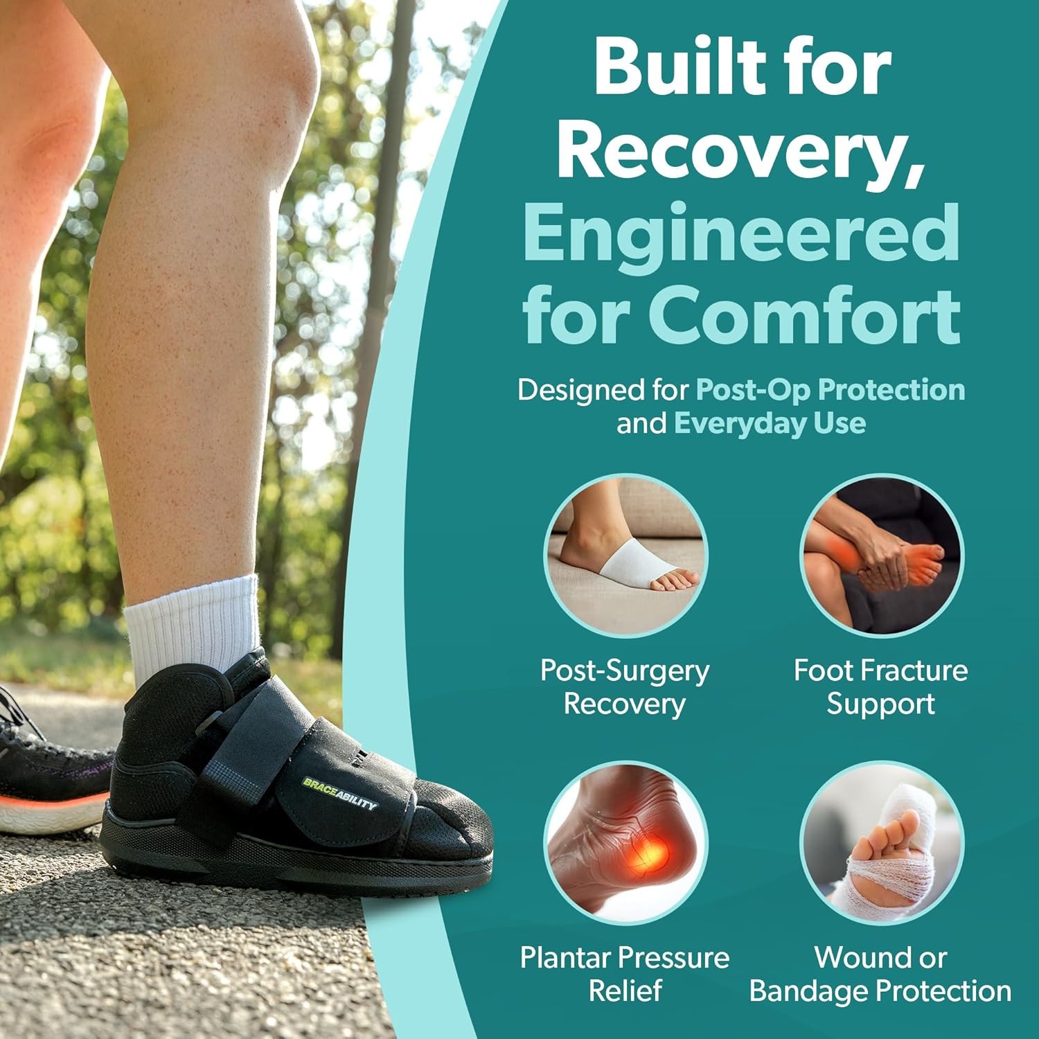 Closed Toe Medical Walking Shoe Fracture Boot Post Op Foot Brace M