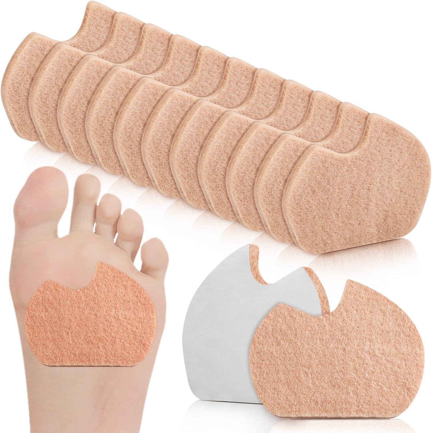 24 Pieces Foot Pads for Dancer Sesamoiditis Pads for Ball of Right Feet Pain Fel
