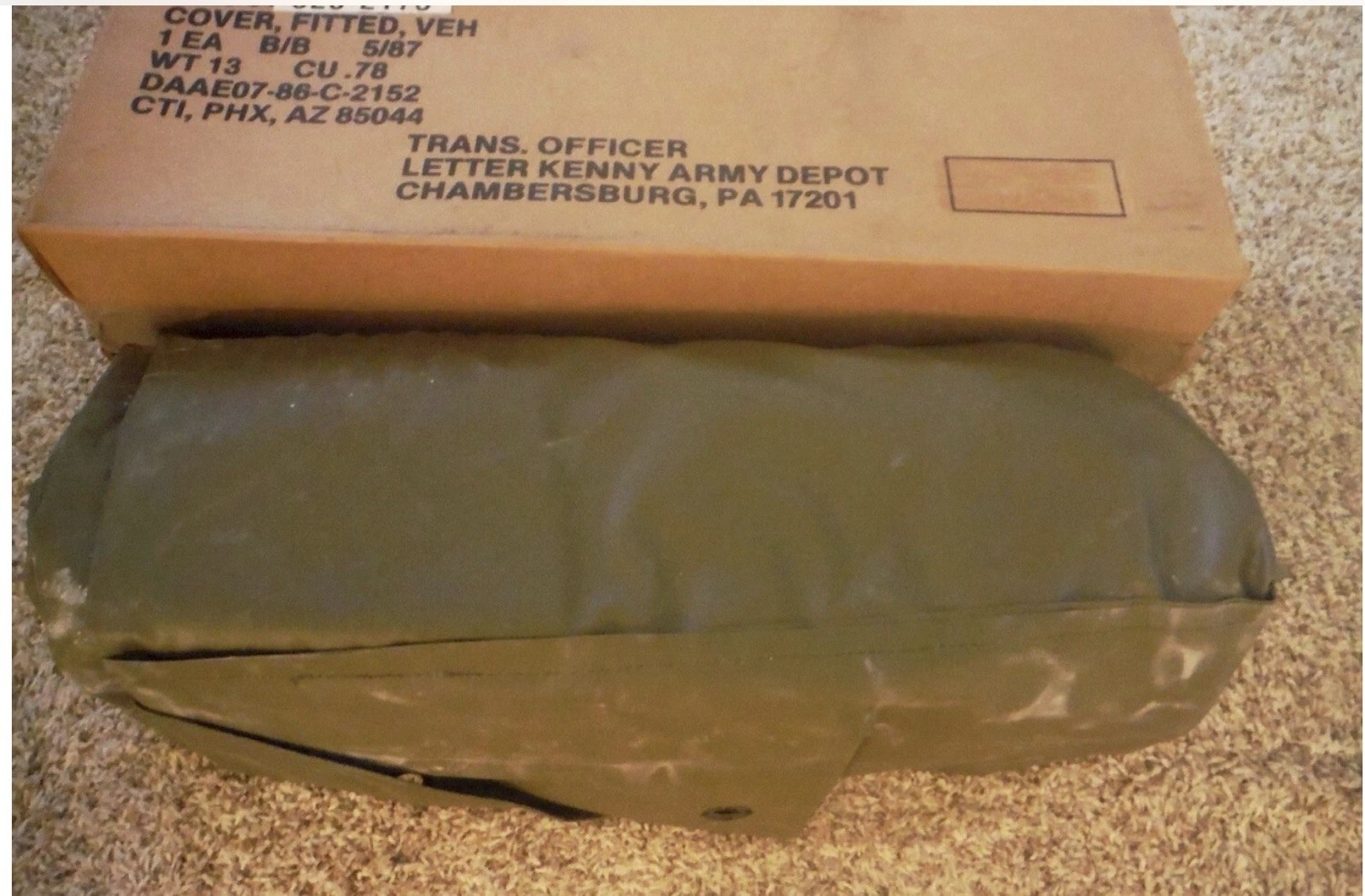 M-151 A1 A2 Take-off Vinyl Top NOS #