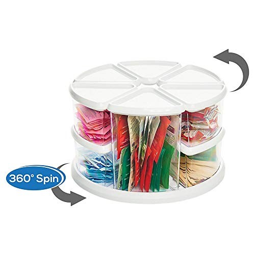 Rotating Carousel Craft Organizer, 9-Canister, Includes 3" and 6" Canisters,