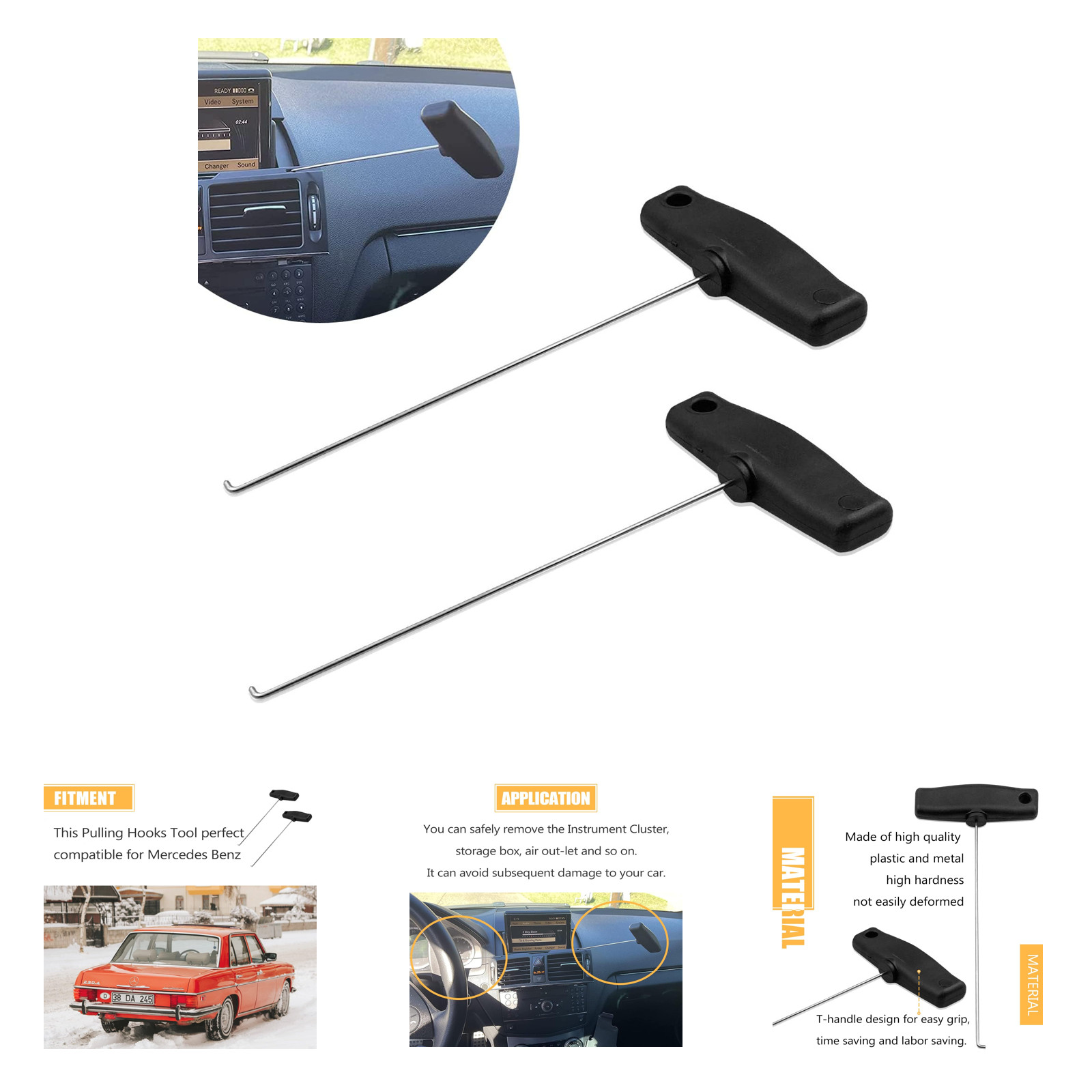 Instrument Cluster Removal Hooks Tool High Quality Plastic Metal Compatible for