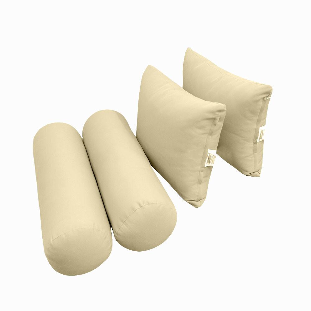 |COVER ONLY| Outdoor Style4 Queen Knife Edge Bolster Back Pillow Slipcover AD103