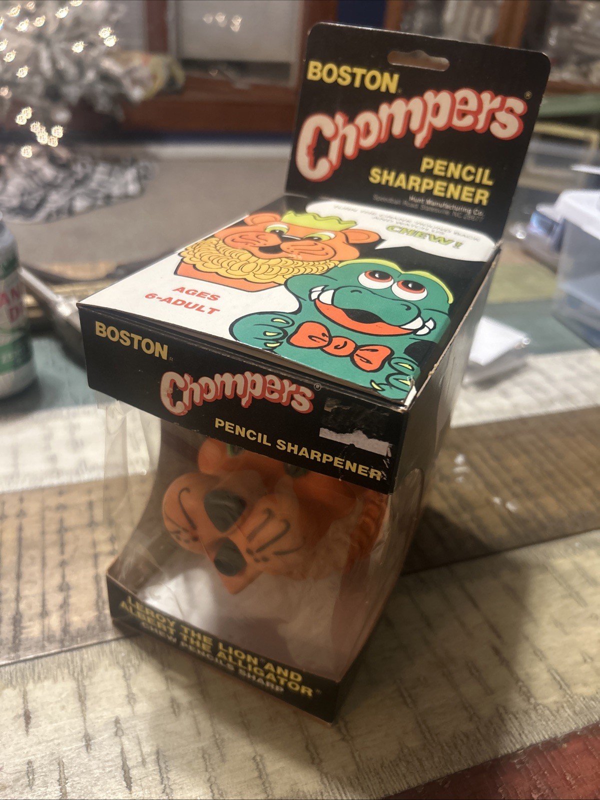 Leroy Lion Pencil Sharpener Chomper W/ Box Vtg 1976 Rare Chews Sharp