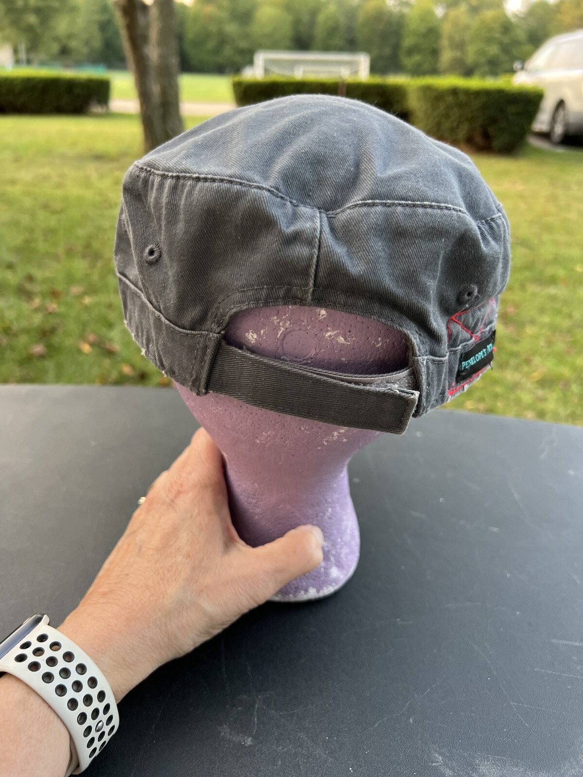 Michigan X Factor Gray distressed cadet cap hat. 100% Cotton Adj OSFA EUC