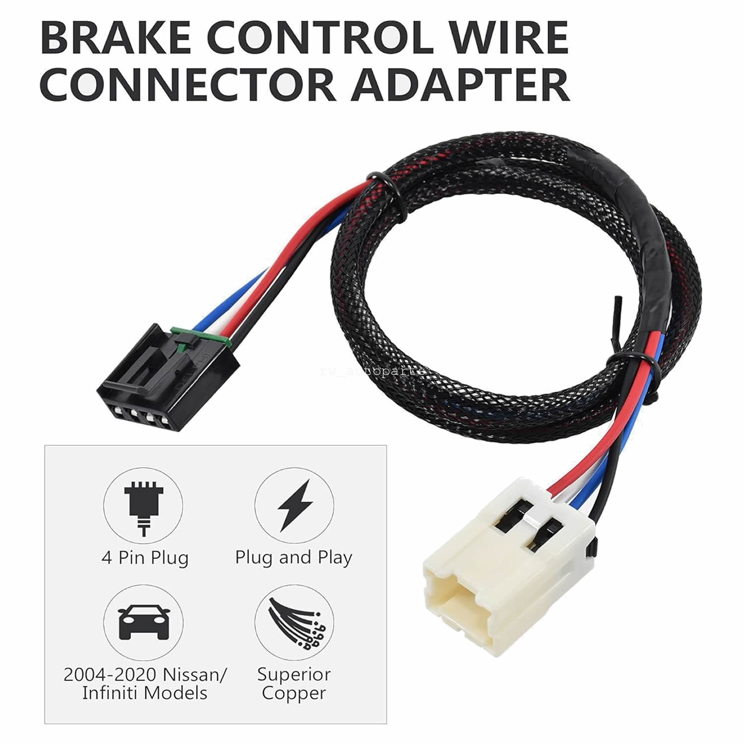 4 Pin Trailer Brake Control Connector Plug For Infiniti QX60 QX80 W/ Tekonsha