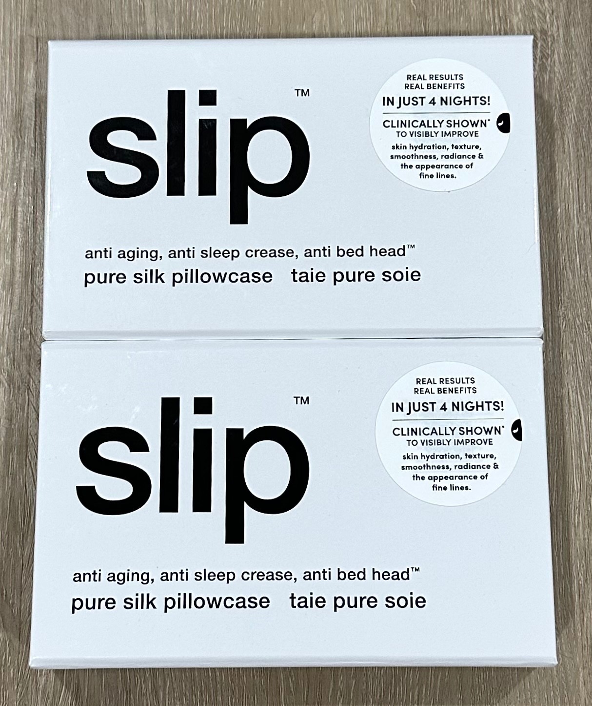 (2) Slip Anti-Aging Pure Silk Queen Pillowcases 20” x 30” White BRAND NEW