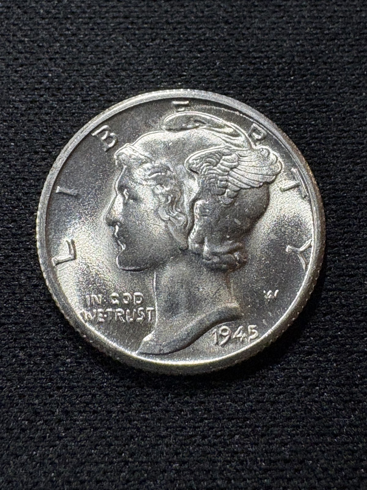 1945-D Mercury Dime FB - Full Bands - 90% Silver - High Grade Lustrous Coin