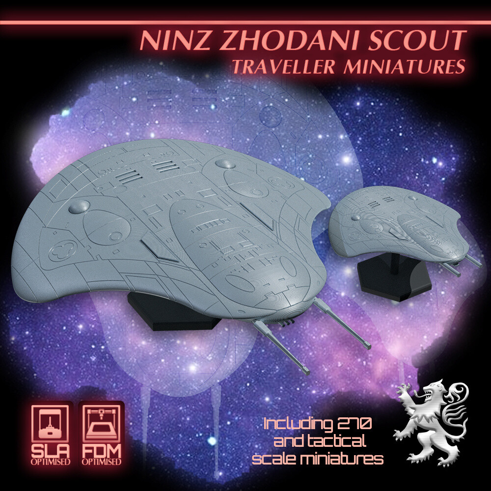 2nd Dynasty - 3D Printed Ninz Zhodani Scout  - 28mm - 1/270 & 1 inch Hex