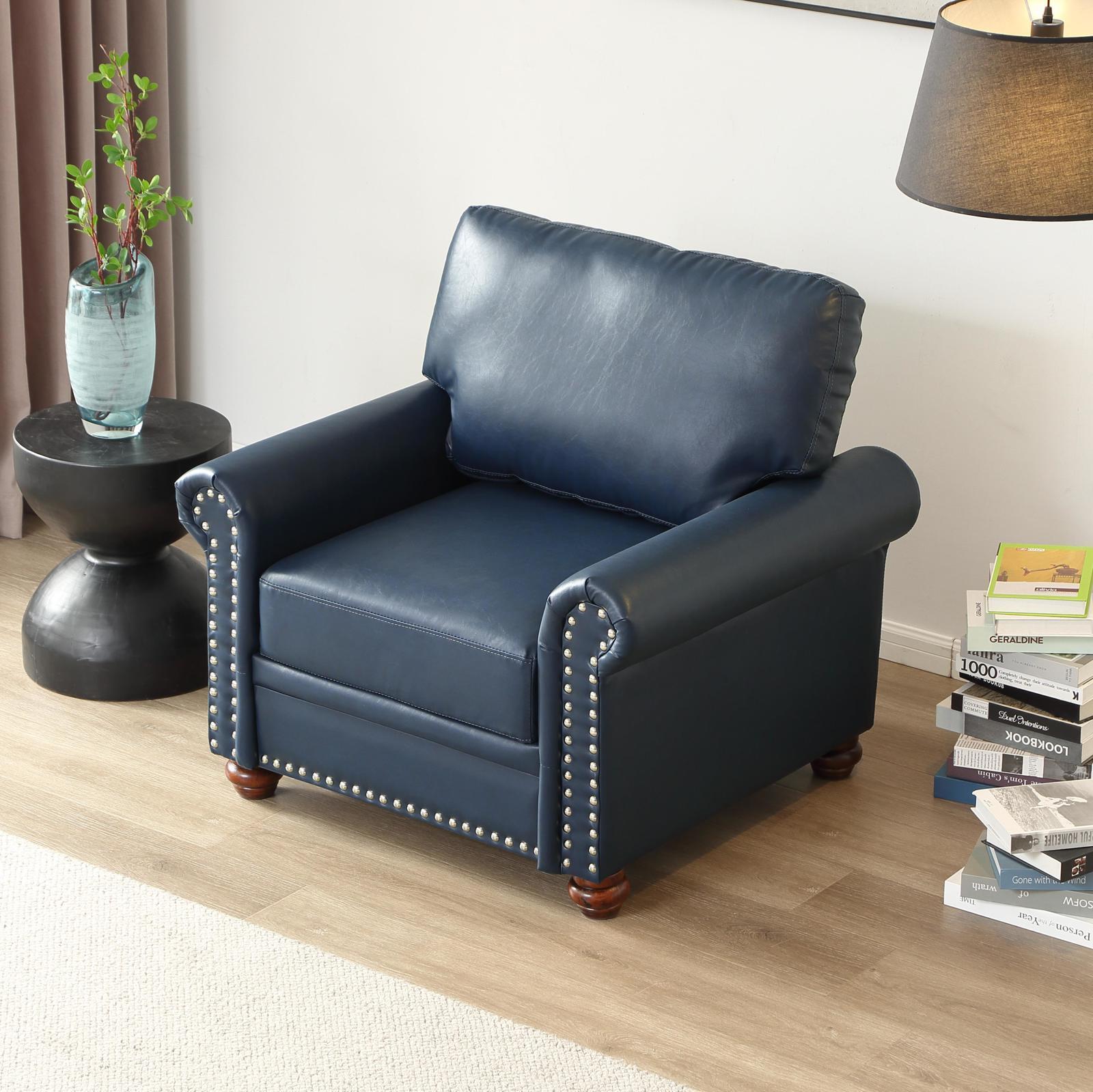 High Elastic Sponges&High Quality Smooth PU Leather Sofa Single Seat Chair