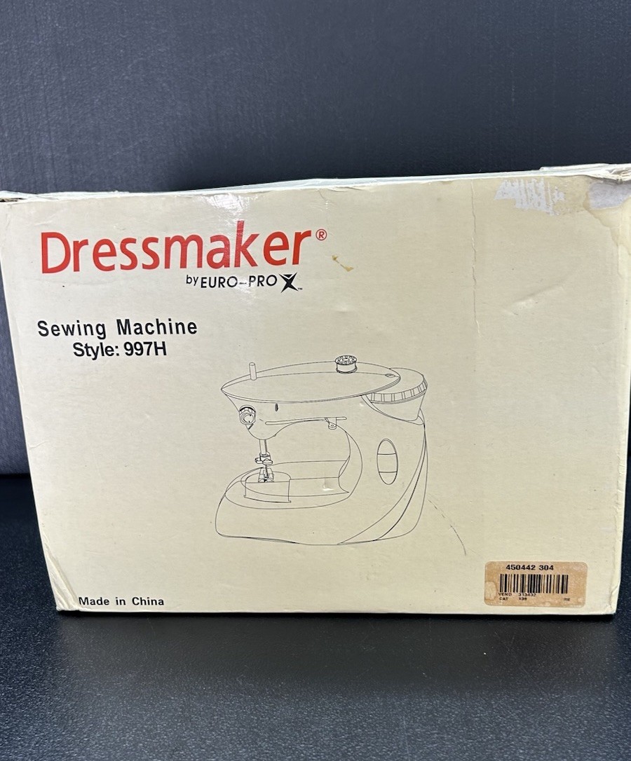 Dressmaker Mini Sewing Machine Style 997H Euro-Pro, White Missing Pedal