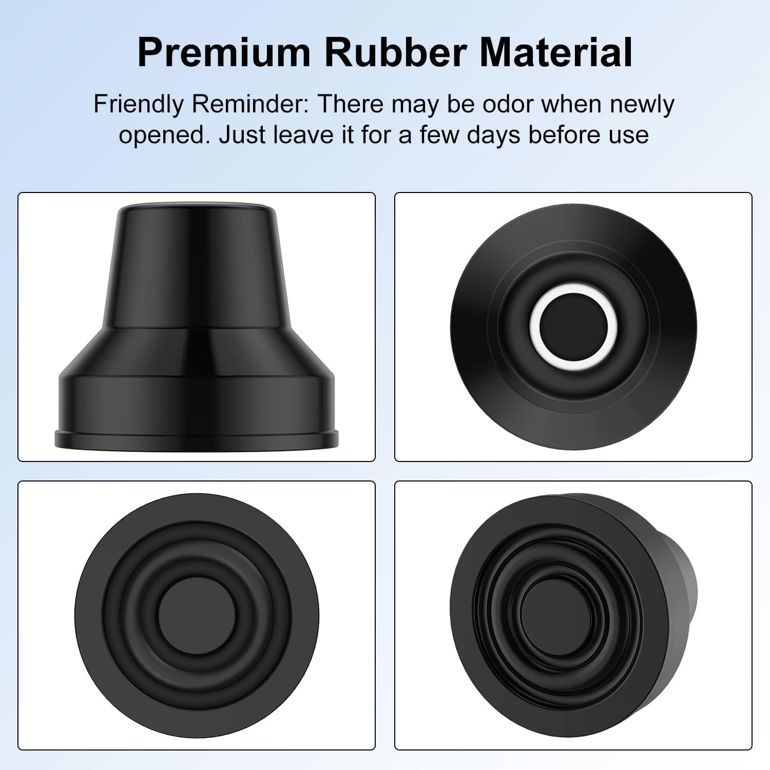 Quad Cane Tips (Set of 12), Rubber Heavy Duty Non-Slip Extreme Grip Cane Replace