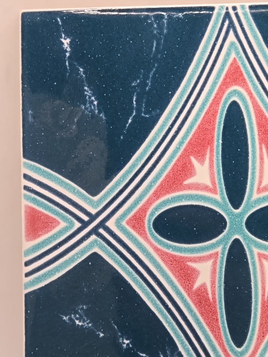 1pc Vintage Dong Su Teal Star Swimming Pool Ceramic Tile Frost Free 6"x6" LA-88
