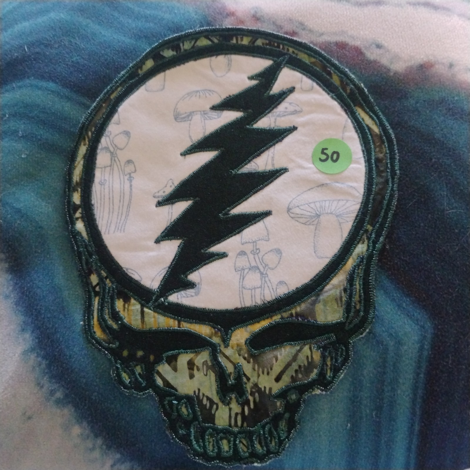 Grateful Dead Hand Cut & Multi-Layered Mushroom Stealie Patch 8.5 x 6.5